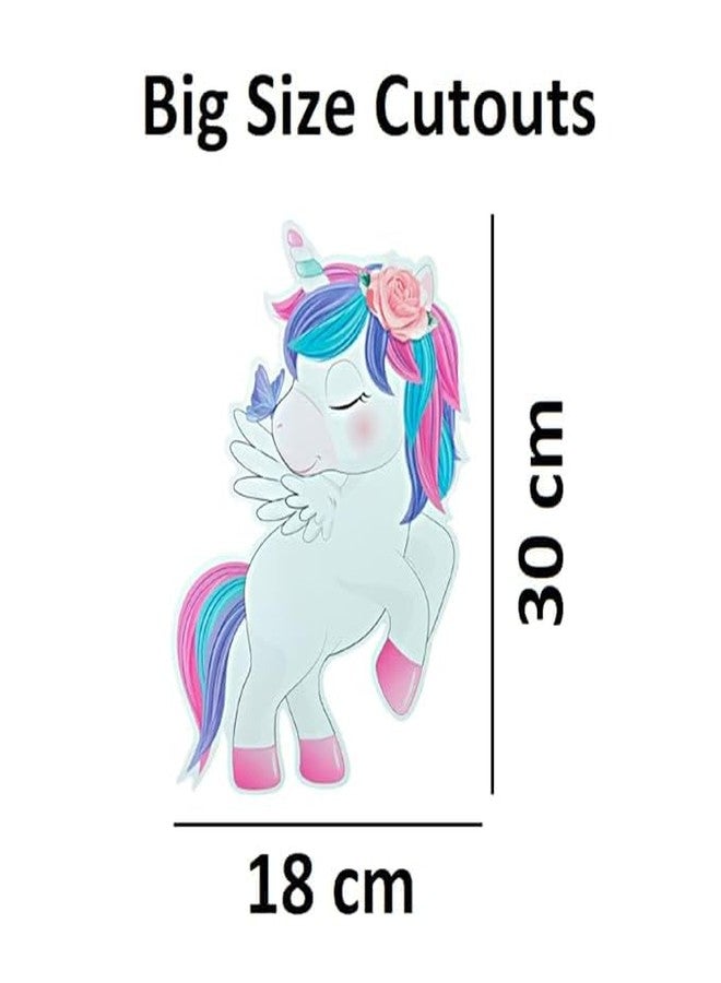 Partyjoy 16 Pieces Unicorn Happy Birthday Banner with Cake Topper Set, Multicolor, , Party Decoration Supplies happy birthday unicorn banner set of 1 - Image 4